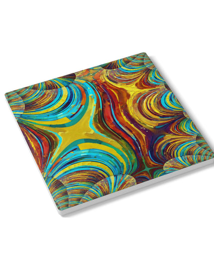 Uzi Spiral Alpha 4" x 4" Square Ceramic Coaster