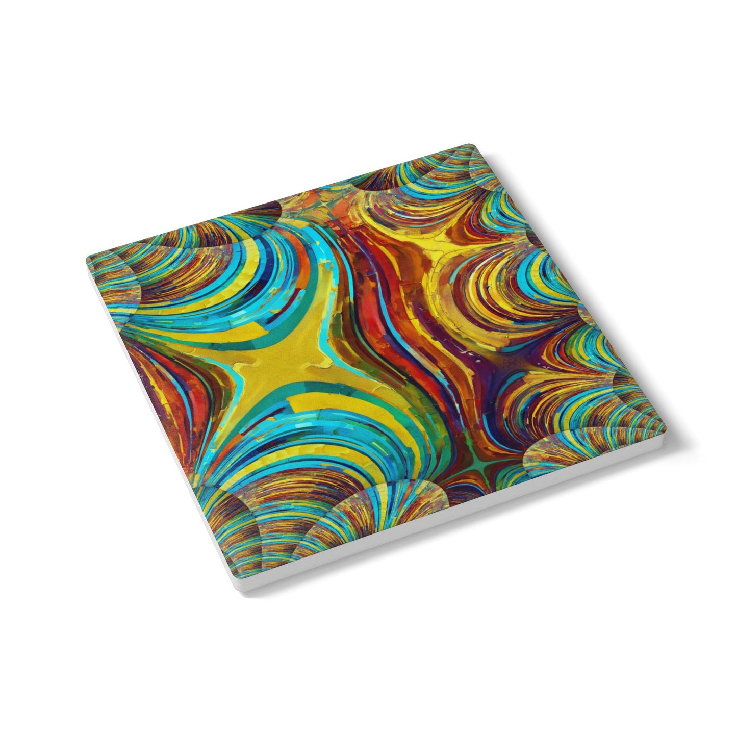 Uzi Spiral Alpha 4" x 4" Square Ceramic Coaster