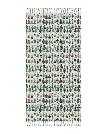 Mini Vintage Green Trees 38" × 81" Boho Beach Cloth
