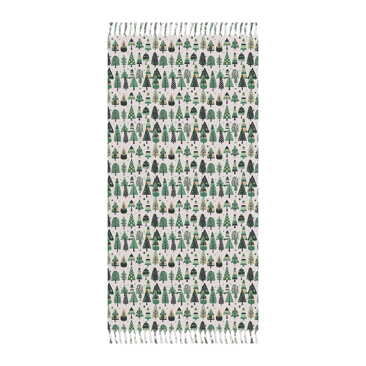 Mini Vintage Green Trees 38" × 81" Boho Beach Cloth