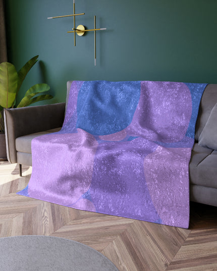 Pastel Purple Family Patches 50" x 60" Crushed Velvet Blanket