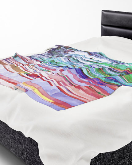 Striped Pastels Velveteen Plush Blanket, 50" x 60"