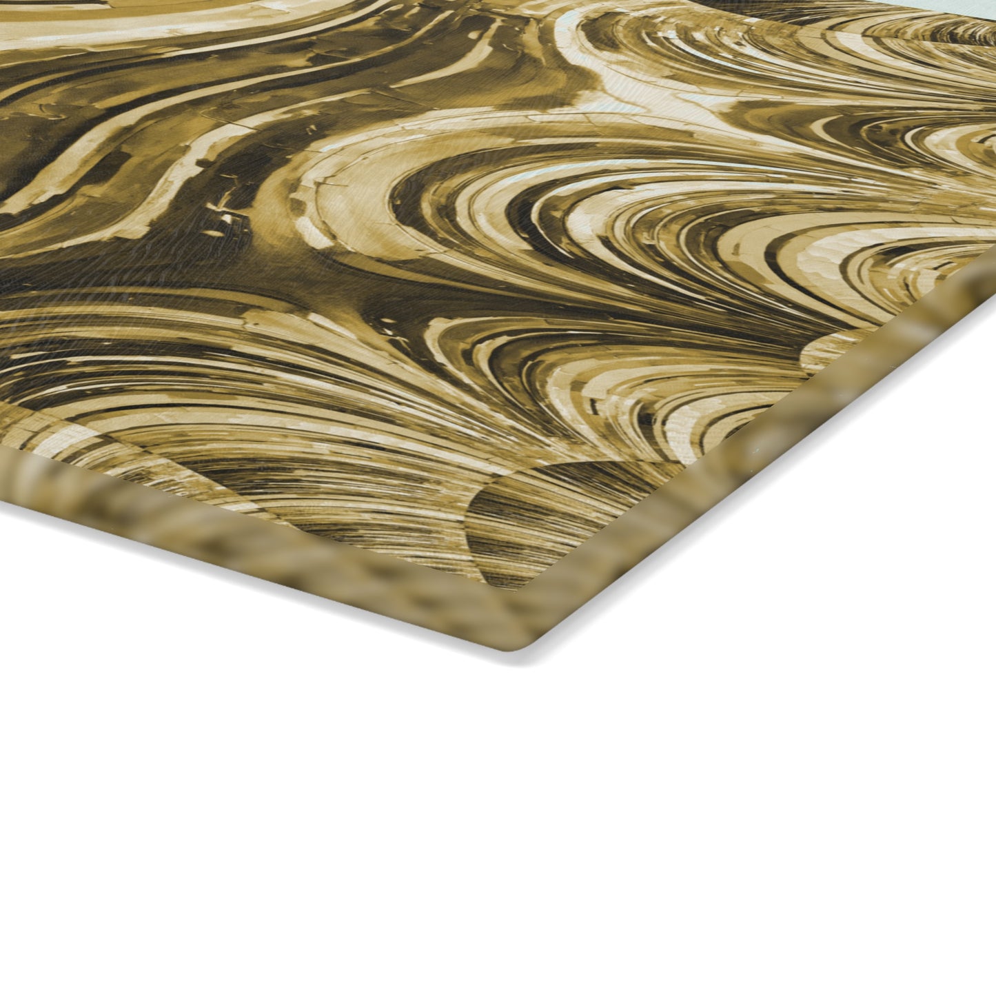 Uzi Spiral Light Brown 11" x 15" Glass Cutting Board