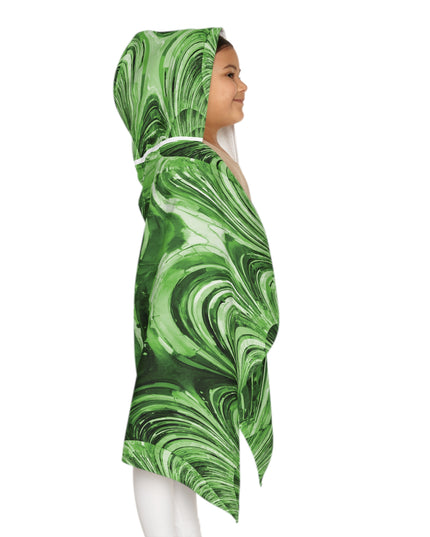 Uzi Spiral Mint Pastel Youth Hooded Towel, 24" x 48"