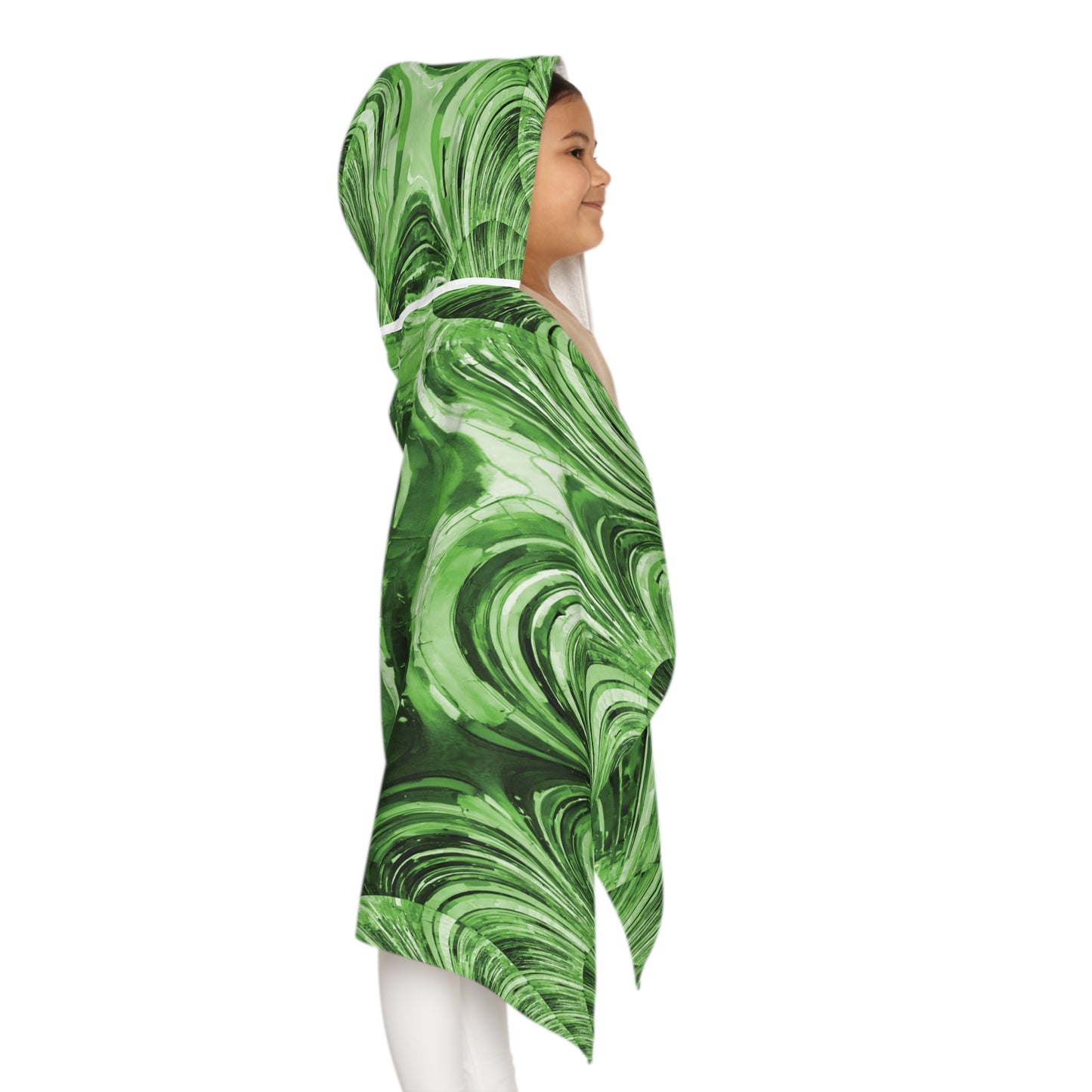 Uzi Spiral Mint Pastel Youth Hooded Towel, 24" x 48"