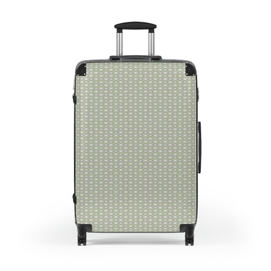Olive Star-crossed Bodies Large Suitcase with built in lock, 4 double-wheels, telescopic handle, and ABS back hard-shell