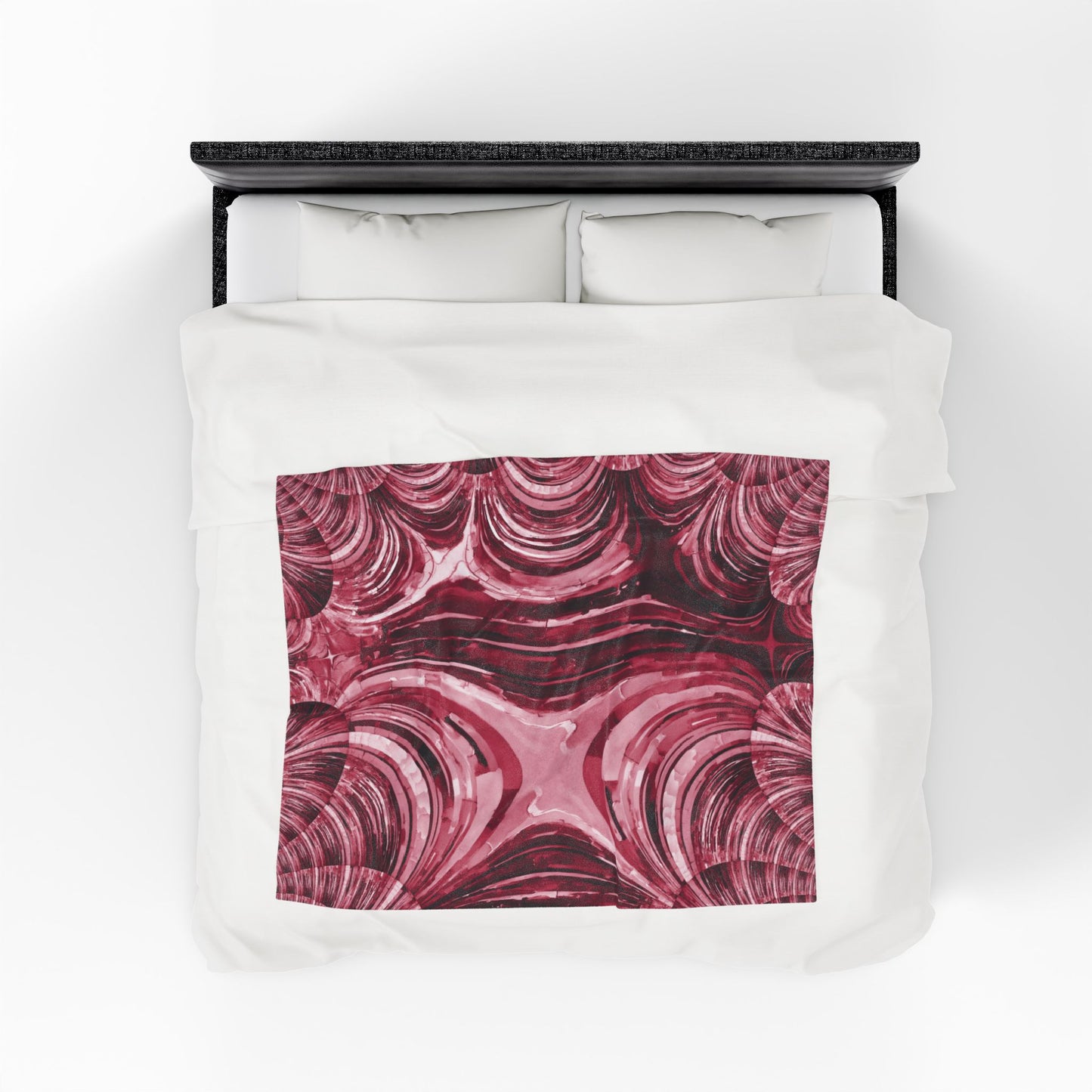 Uzi Spiral Ruby Velveteen Plush Blanket, 50" x 60"