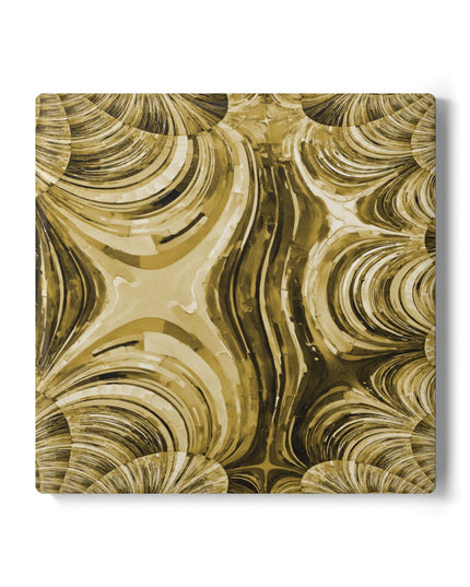 Uzi Spiral Light Brown 4" x 4" Square Ceramic Coaster