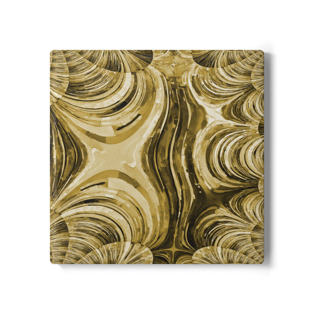 Uzi Spiral Light Brown 4" x 4" Square Ceramic Coaster