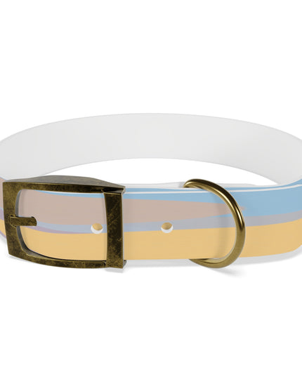 Pastel Baby Blue and Peach Patches Medium Dog Collar
