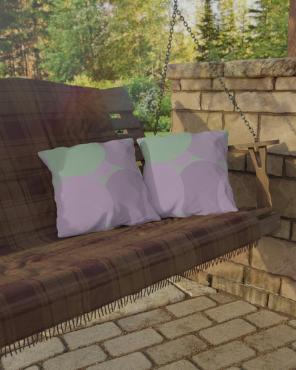 Pastel Lavender Purple and Soft Green Patches 16" x 16" Outdoor Pillows