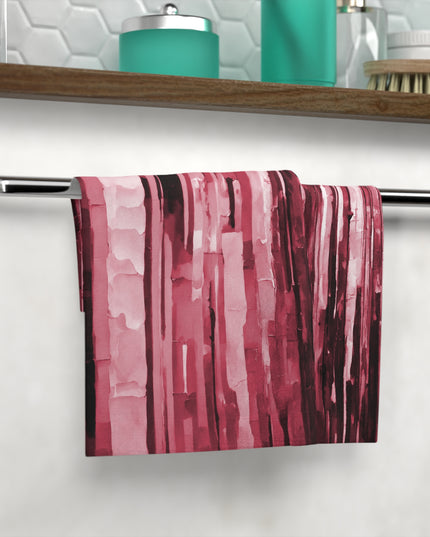 Striped Ruby Face Towel, 13" x 13"