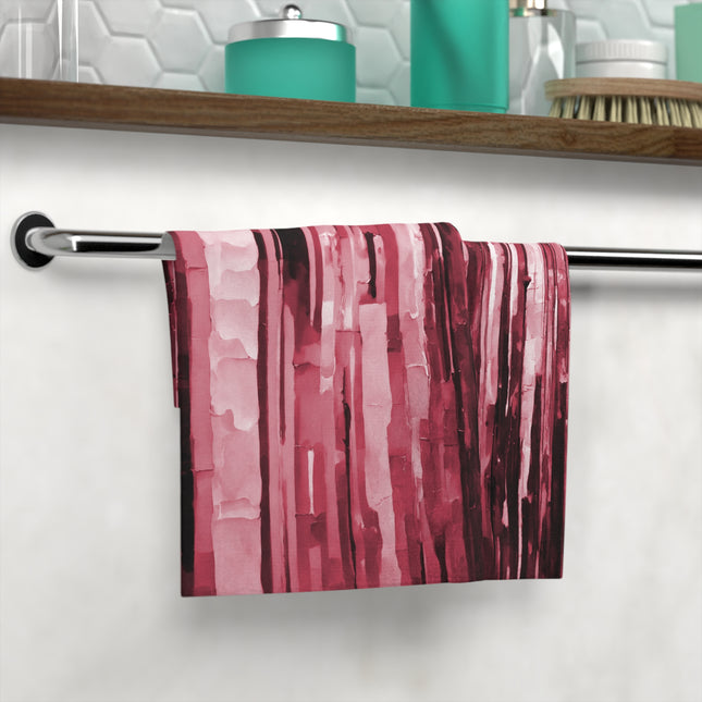 Striped Ruby Face Towel, 13" x 13"