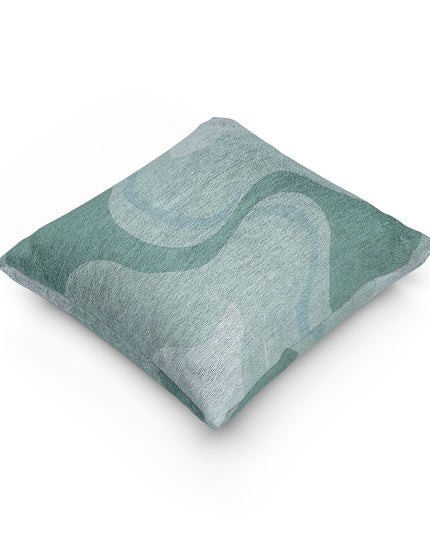 Tif Green Wavey Woven Pillow, 17" x 18"
