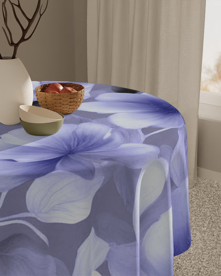 Indigo Blossom Floral Bunch Tablecloth, 55" x 55"