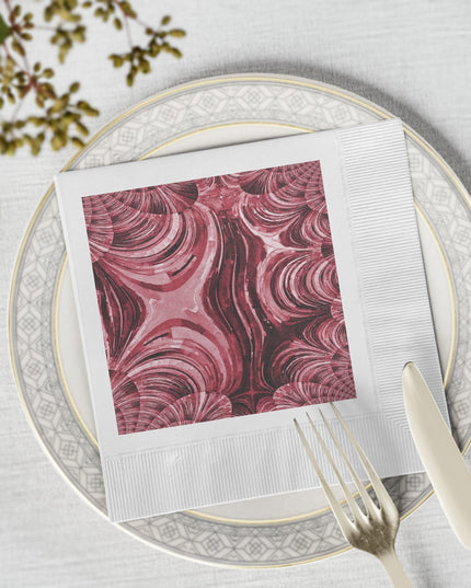 Uzi Spiral Ruby White Coined Napkins, 6.5" x 6.5"