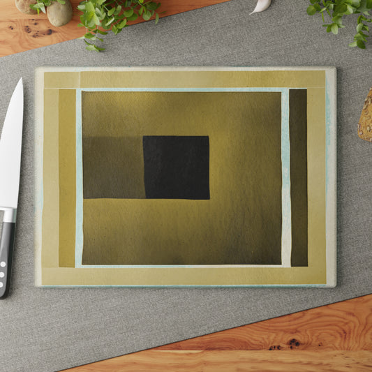 Tan Shadow Glass Cutting Board, 11" x 15"