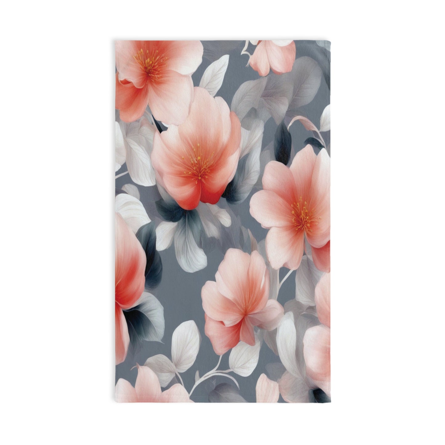 Red Blossom Floral Bunch Hand Towel, 16" x 28"