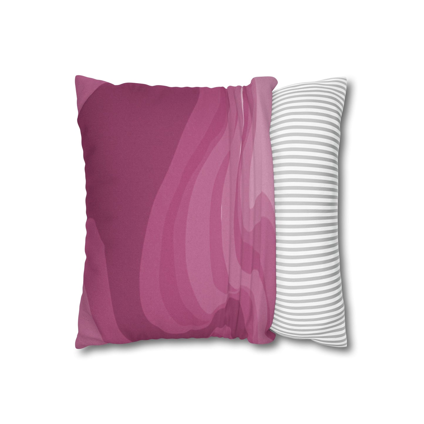 Pinky Mauve Wavey Spun Polyester Square Pillowcase, 14" x 14"
