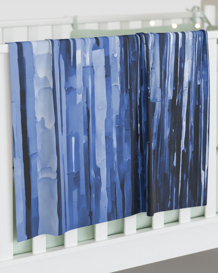 Striped Deep Blue Baby Swaddle 30″×40″ Blanket