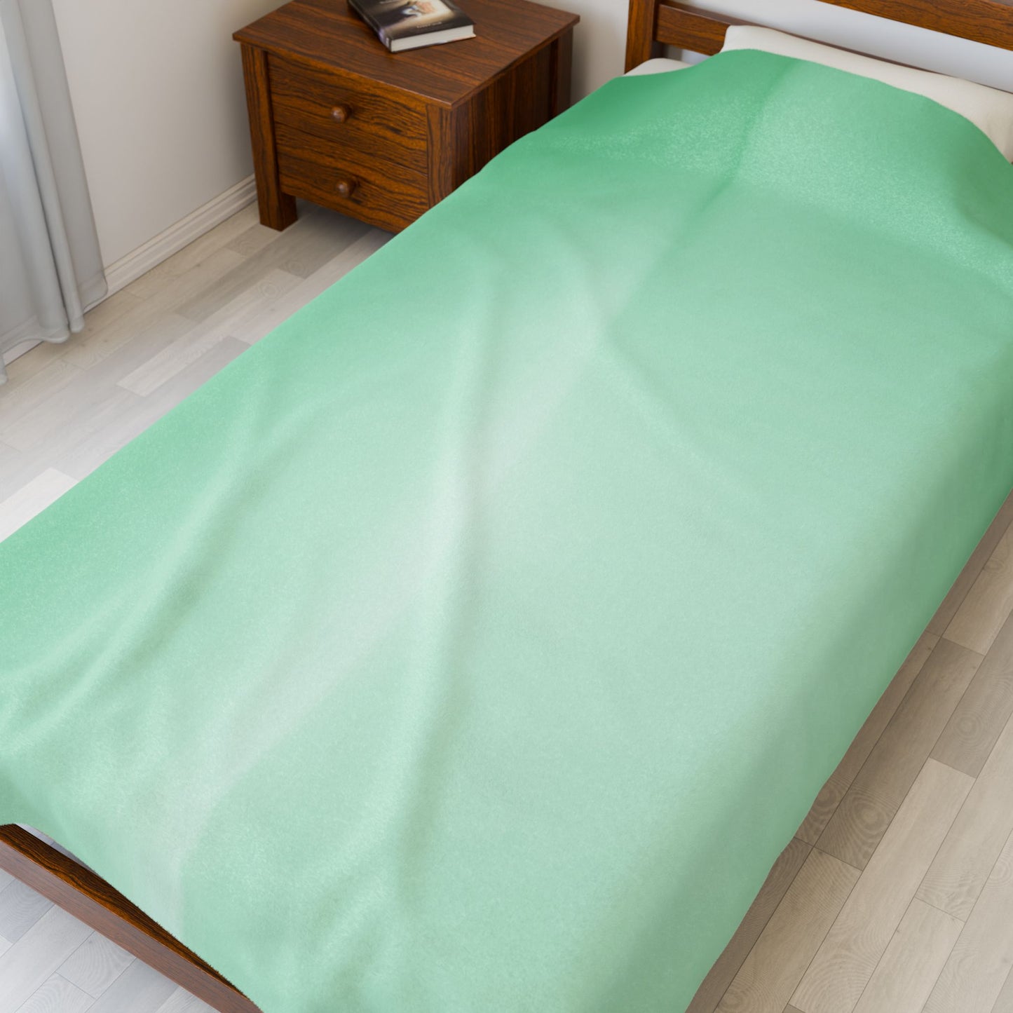 Mint Fade Velveteen Plush Blanket, 60" x 80"