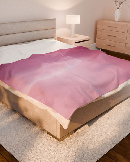 Pink Blush Fade Velveteen Plush Blanket, 60" x 80"
