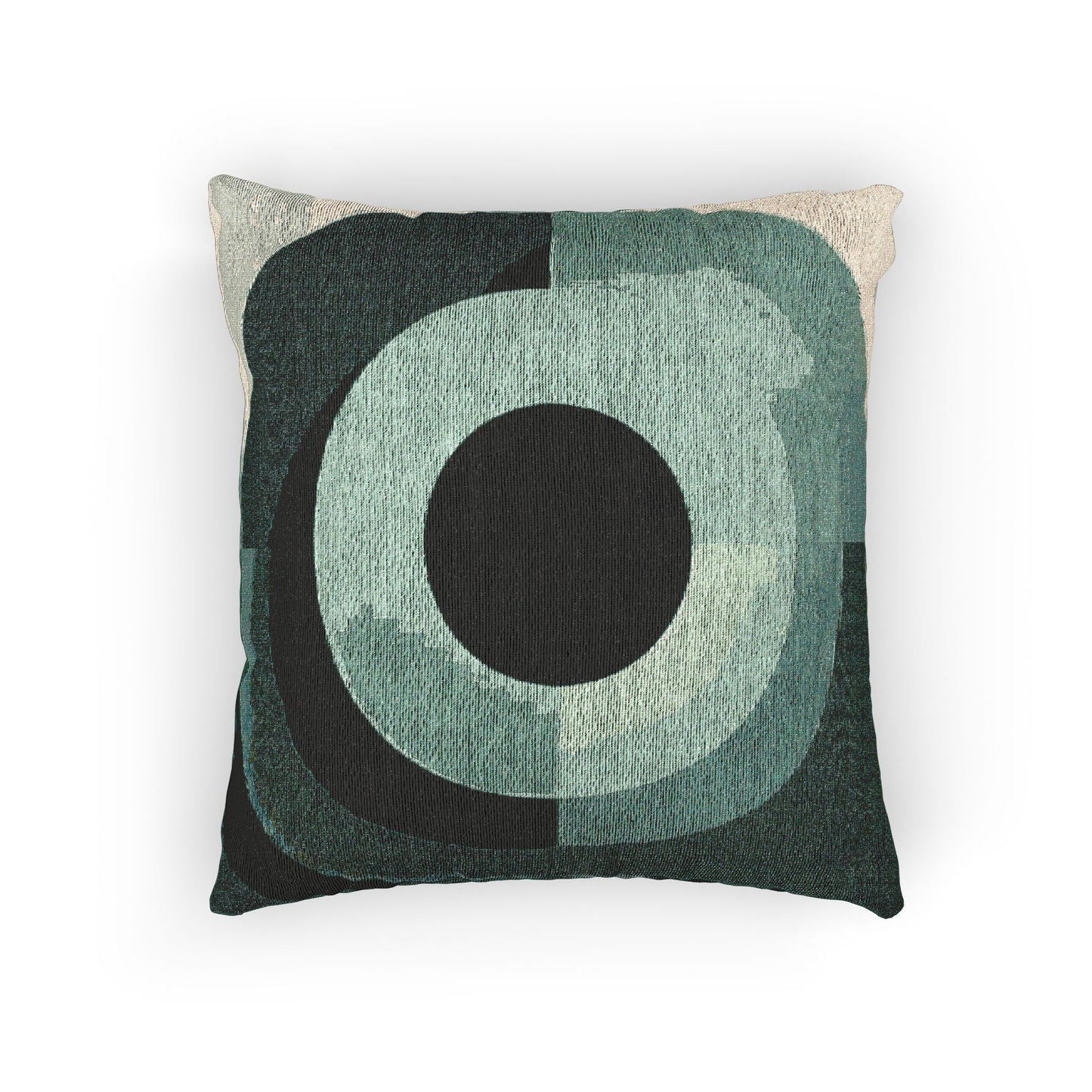Tif Green Eyepiece Woven Pillow, 17" x 18"
