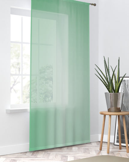 Mint Fade Sheer Window Curtain, 50" x 84", partially transparent