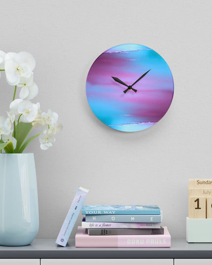 Wine Sea Blue Fog Acrylic Wall Clock, Round or Square, 10.75" x 10.75"