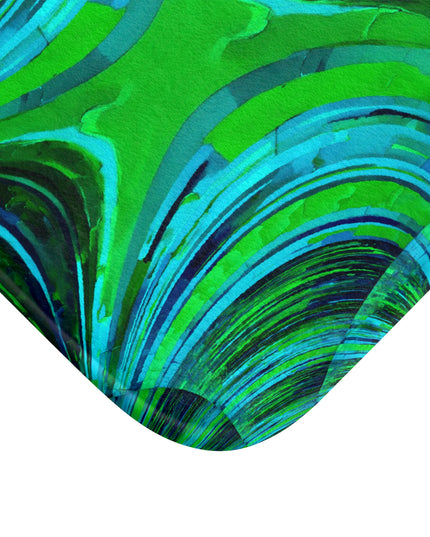 Uzi Spiral Blue Green 24" x 17" Bath Mat