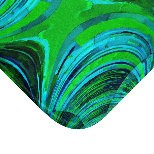 Uzi Spiral Blue Green 24" x 17" Bath Mat