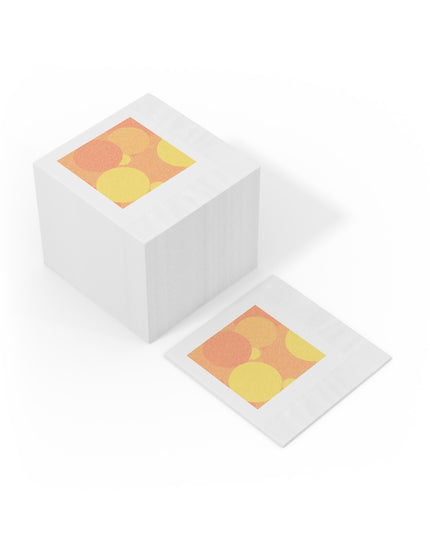Pastel Bright Oranges Patches White Coined Napkins, 4.8" x 4.8"