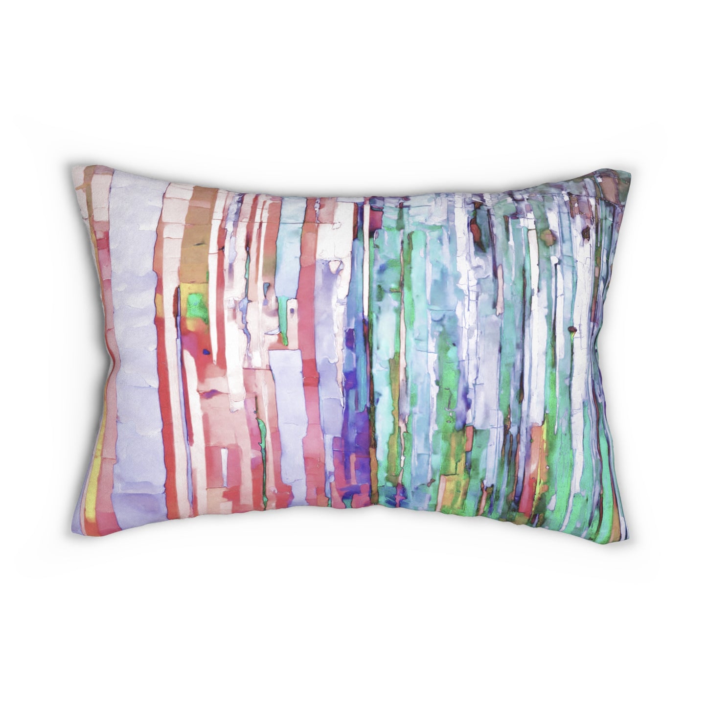 Striped Pastels Spun Polyester Lumbar Pillow, 20" x 14"