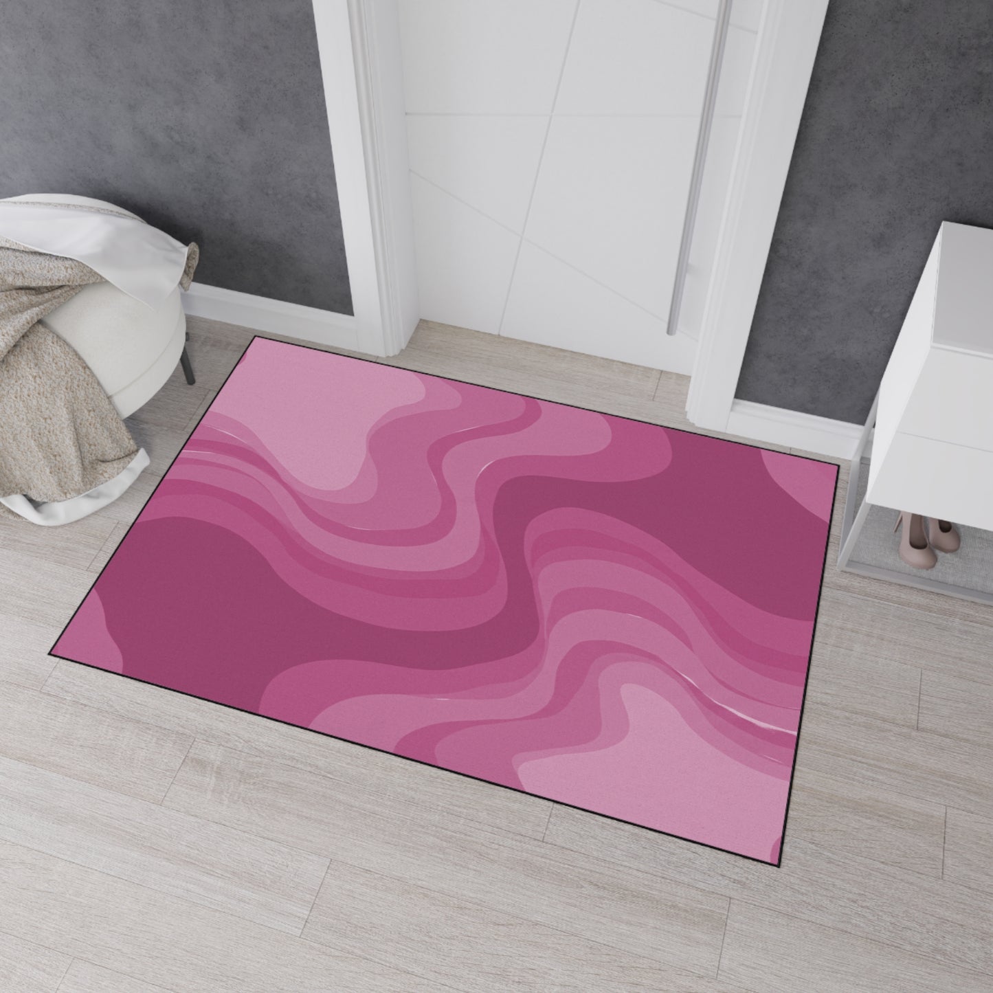 Pinky Mauve Wavey 48" x 72" Heavy Duty Floor Mat