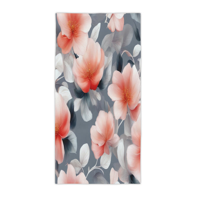 Red Blossom Floral Bunch Beach Towel, 30" x 60"
