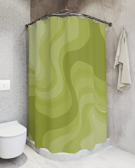 Lemon Wavey Shower Curtains, 71" x 74"