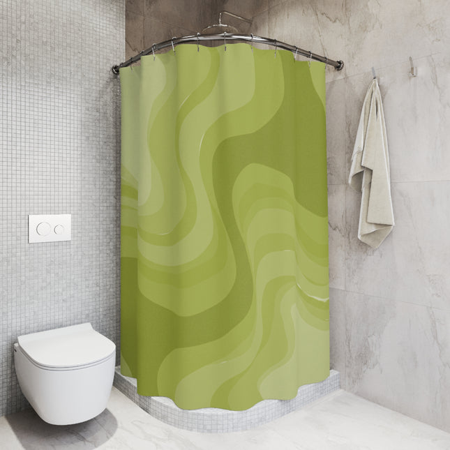 Lemon Wavey Shower Curtains, 71" x 74"
