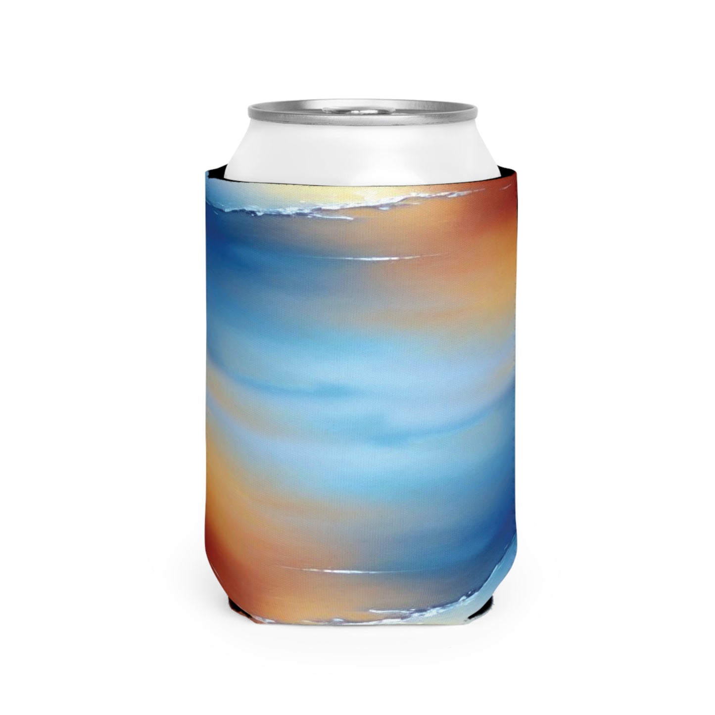 Blue Sea Red Orange Fog 12 oz Can Cooler Sleeve