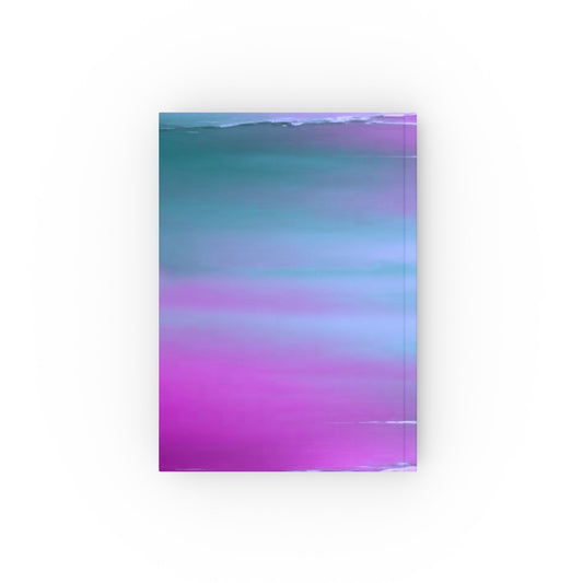 Dark Blue Green Sea Purple Fog 5.2" x 7.4" Hard Backed Journal with 128 blank pages