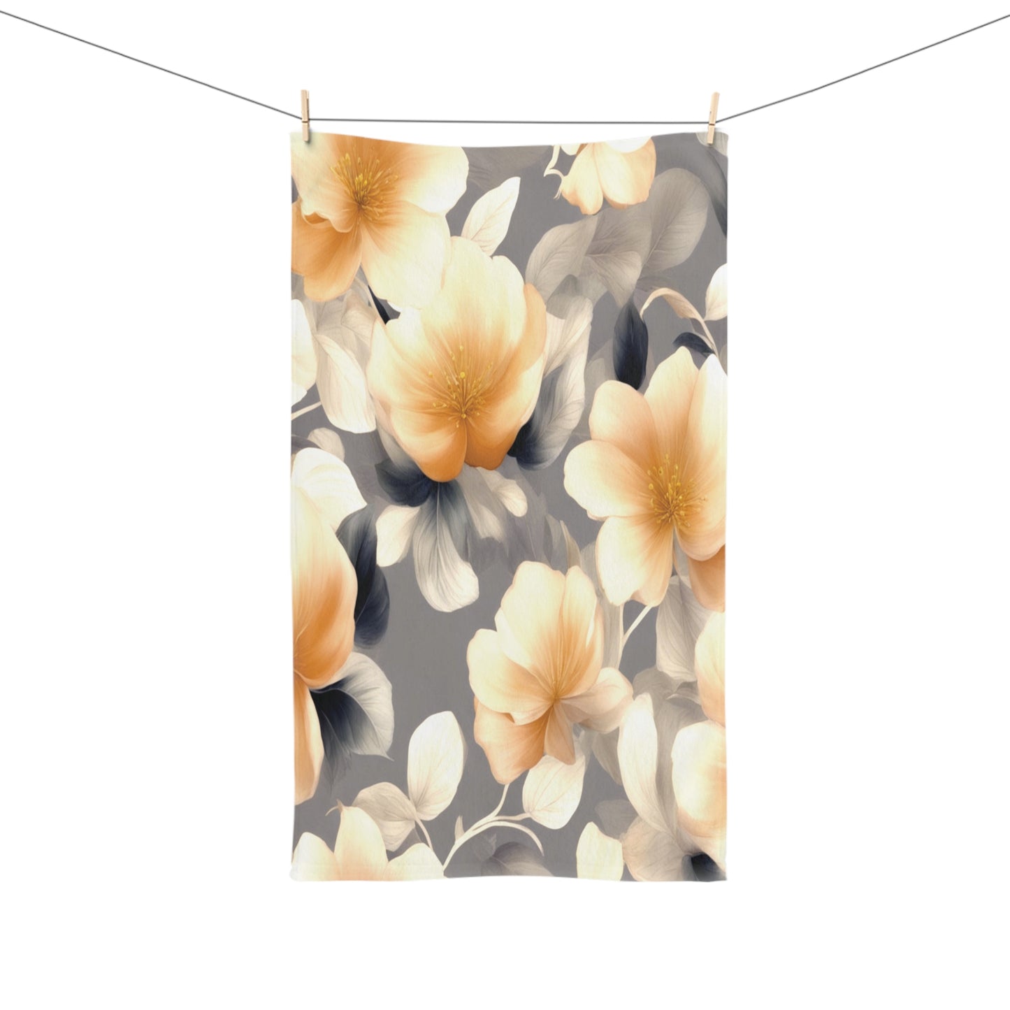 Soft Blossom Floral Bunch Hand Towel, 16" x 28"