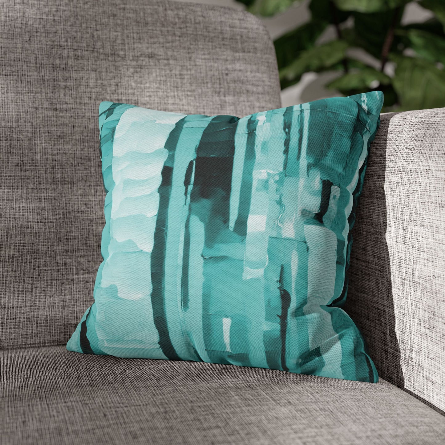 Striped Tif Spun Polyester Square Pillowcase, 14" x 14"