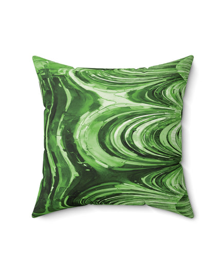 Uzi Spiral Mint Pastel Faux Suede Square Pillow,  16" x 16"