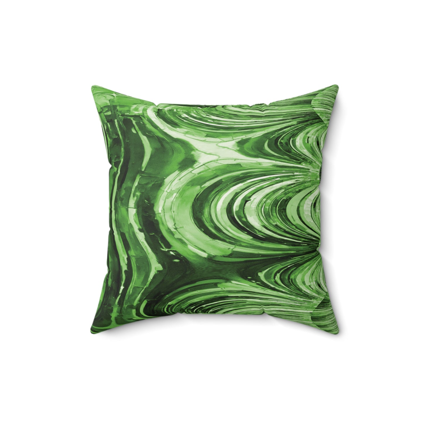 Uzi Spiral Mint Pastel Faux Suede Square Pillow,  16" x 16"