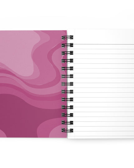 Pinky Mauve Wavey Spiral Bound Journal, 5" x 7" 150 pages