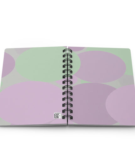 Pastel Lavender Purple and Soft Green Patches Spiral Bound Journal, 5" x 7" 150 pages