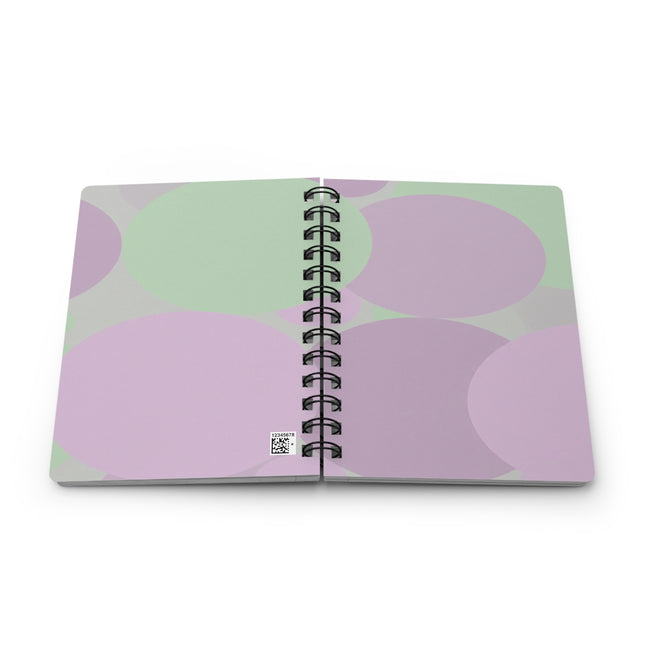 Pastel Lavender Purple and Soft Green Patches Spiral Bound Journal, 5" x 7" 150 pages