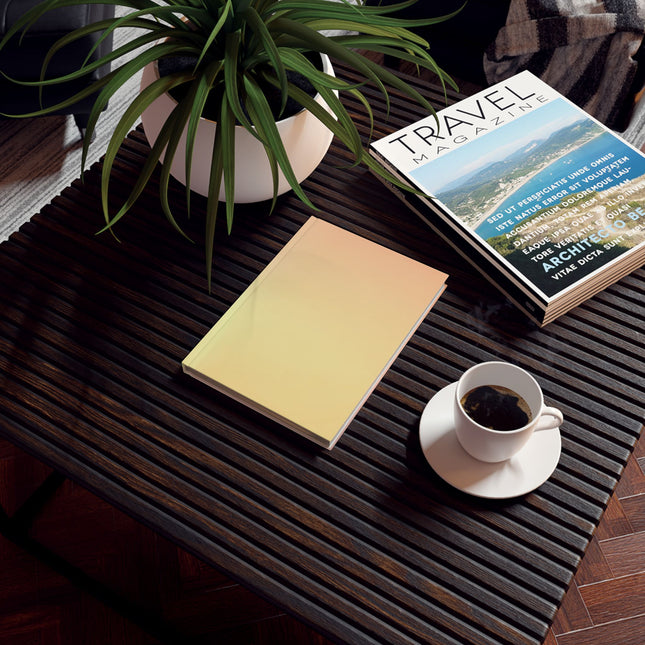 Hot Peach Fade 5.2" x 7.4" Hard Backed Journal with 128 blank pages