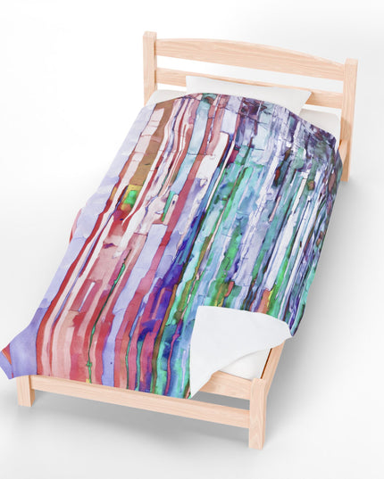 Striped Pastels Velveteen Plush Blanket, 60" x 80"