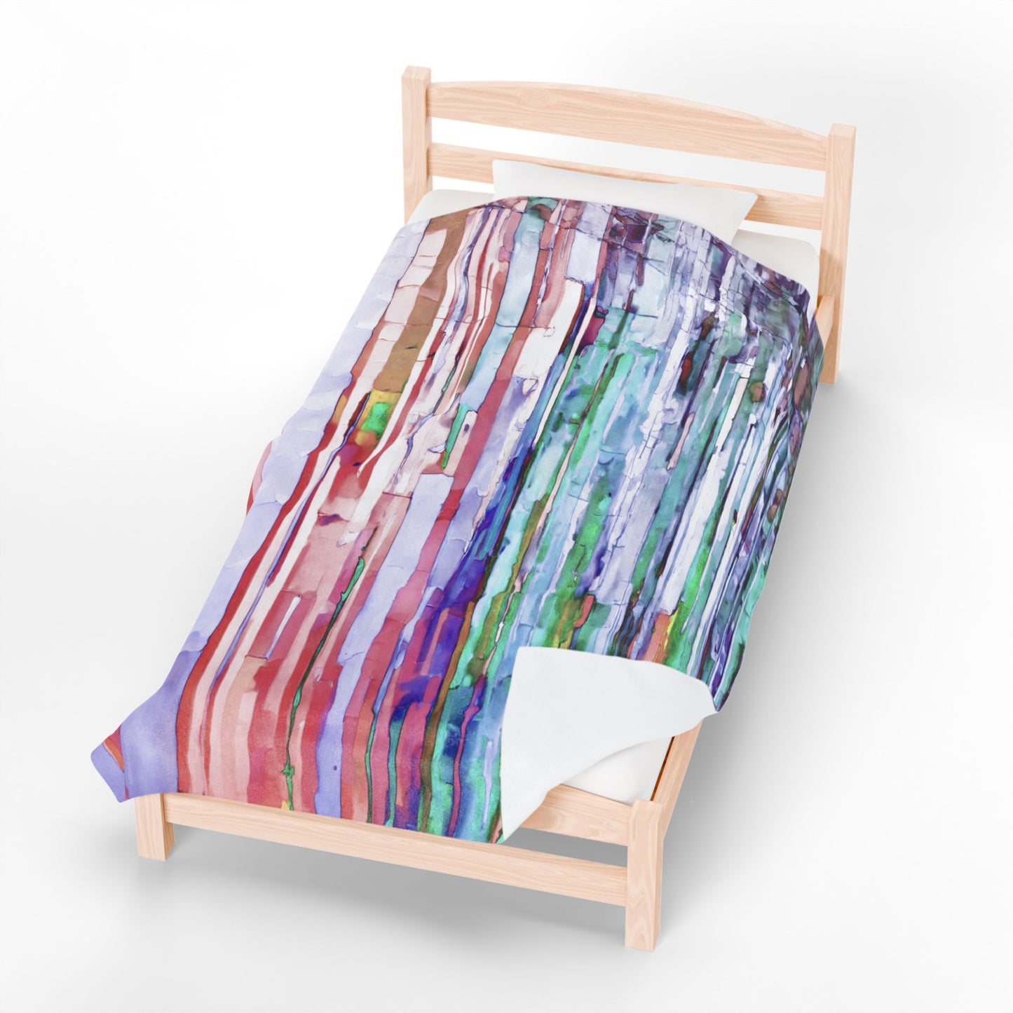 Striped Pastels Velveteen Plush Blanket, 60" x 80"