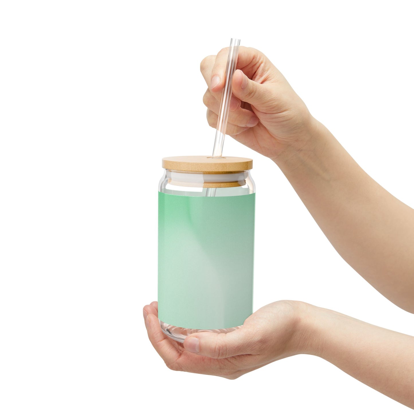 Mint Fade Sipper Glass, 16oz